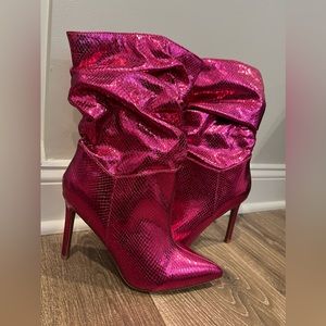 Pink metallic boots